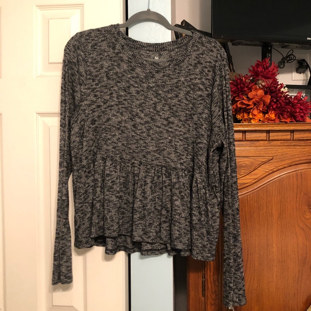 SO Long Sleeve Peplum Blouse